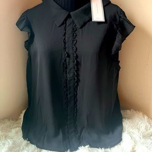 SHEIN Black ruffled blouse